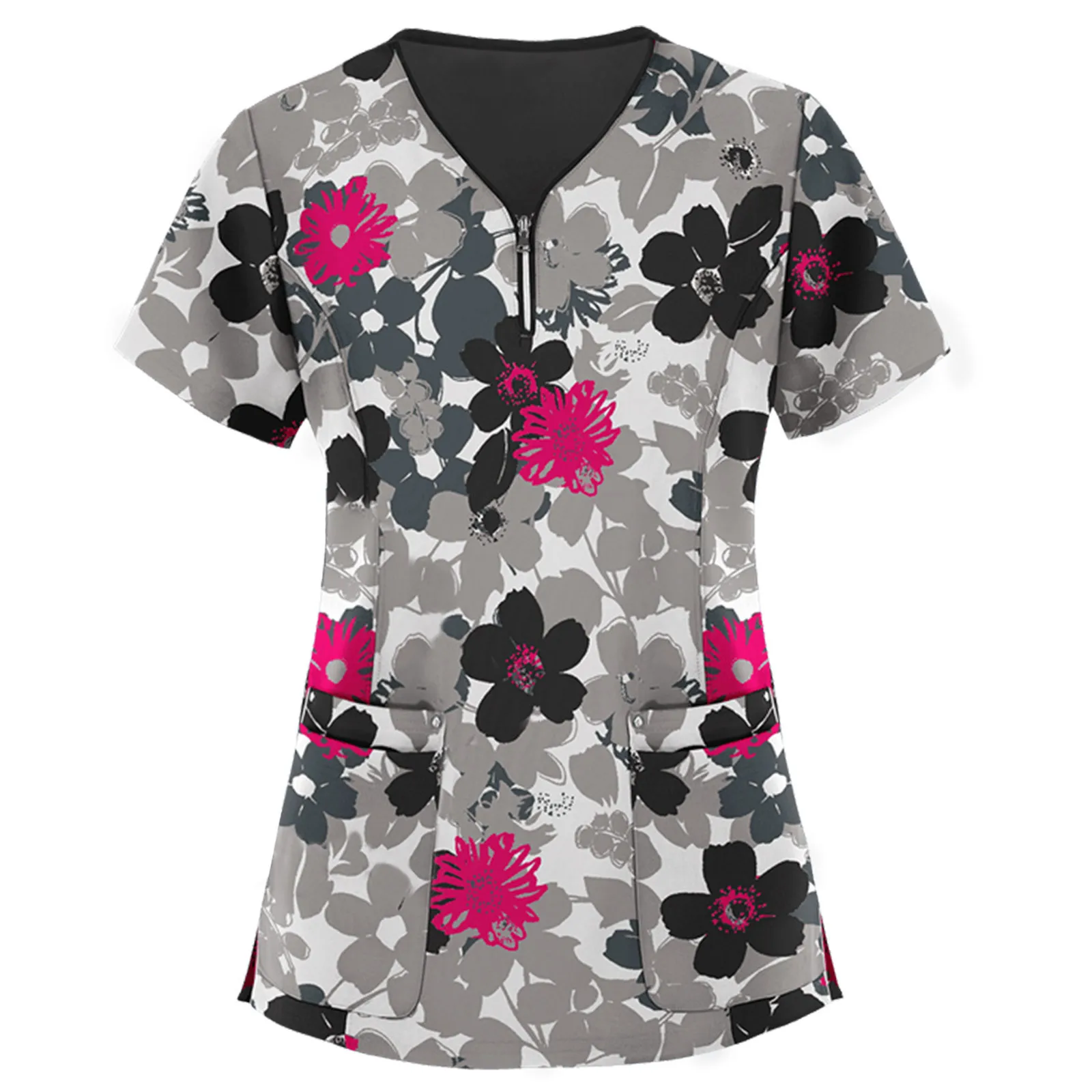 Women's Floral Print Scrub Top