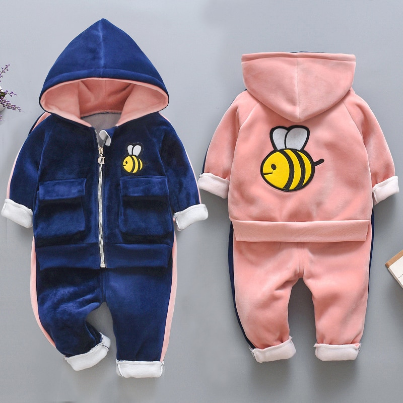 Baby's Cute Plush Vest, Sweatshirt and Pants 3 Pcs Set