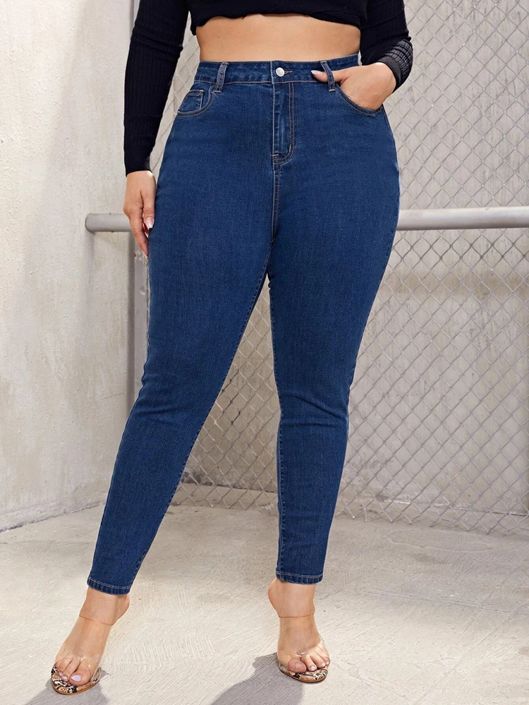 Plus Size Women Pencil Jeans