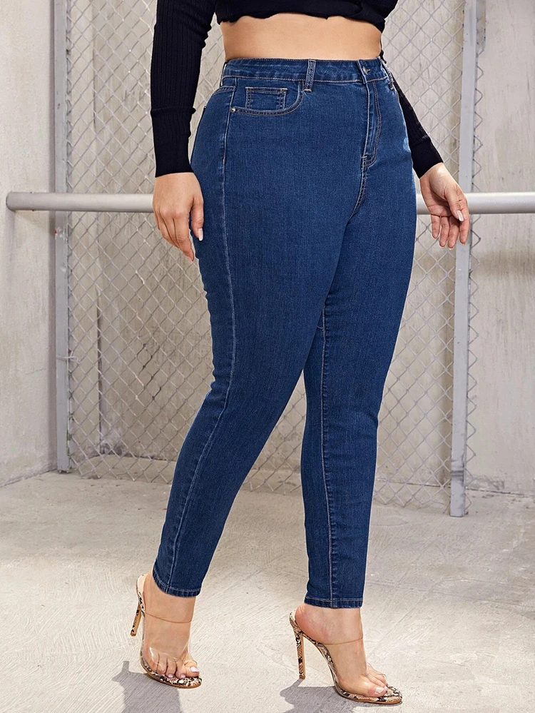 Plus Size Women Pencil Jeans