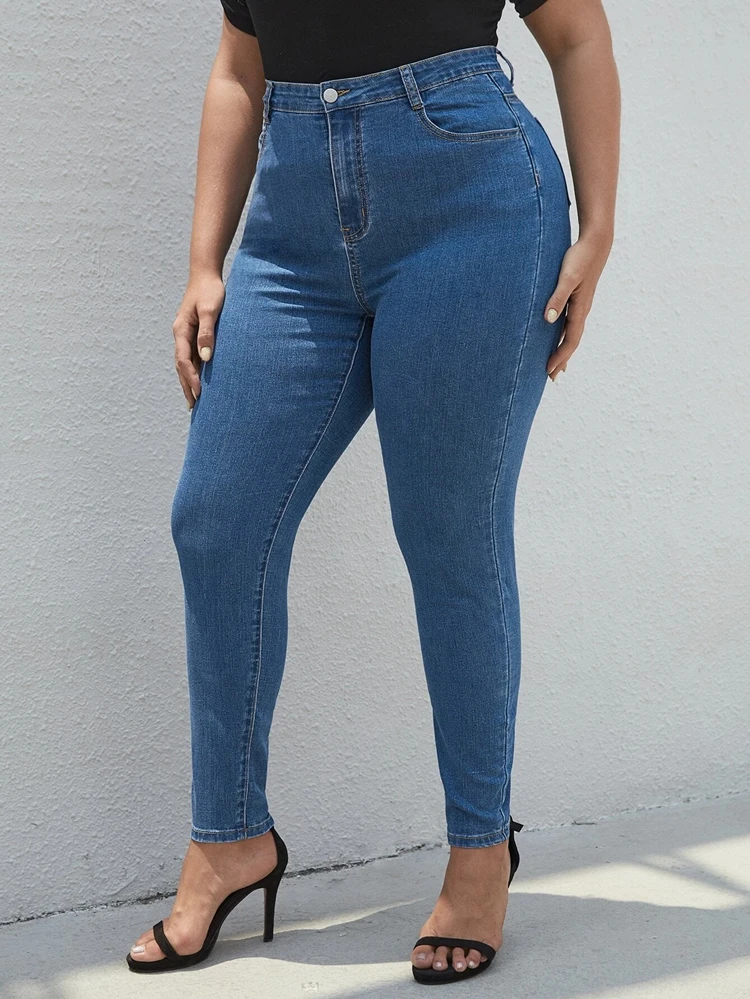 Plus Size Women Pencil Jeans