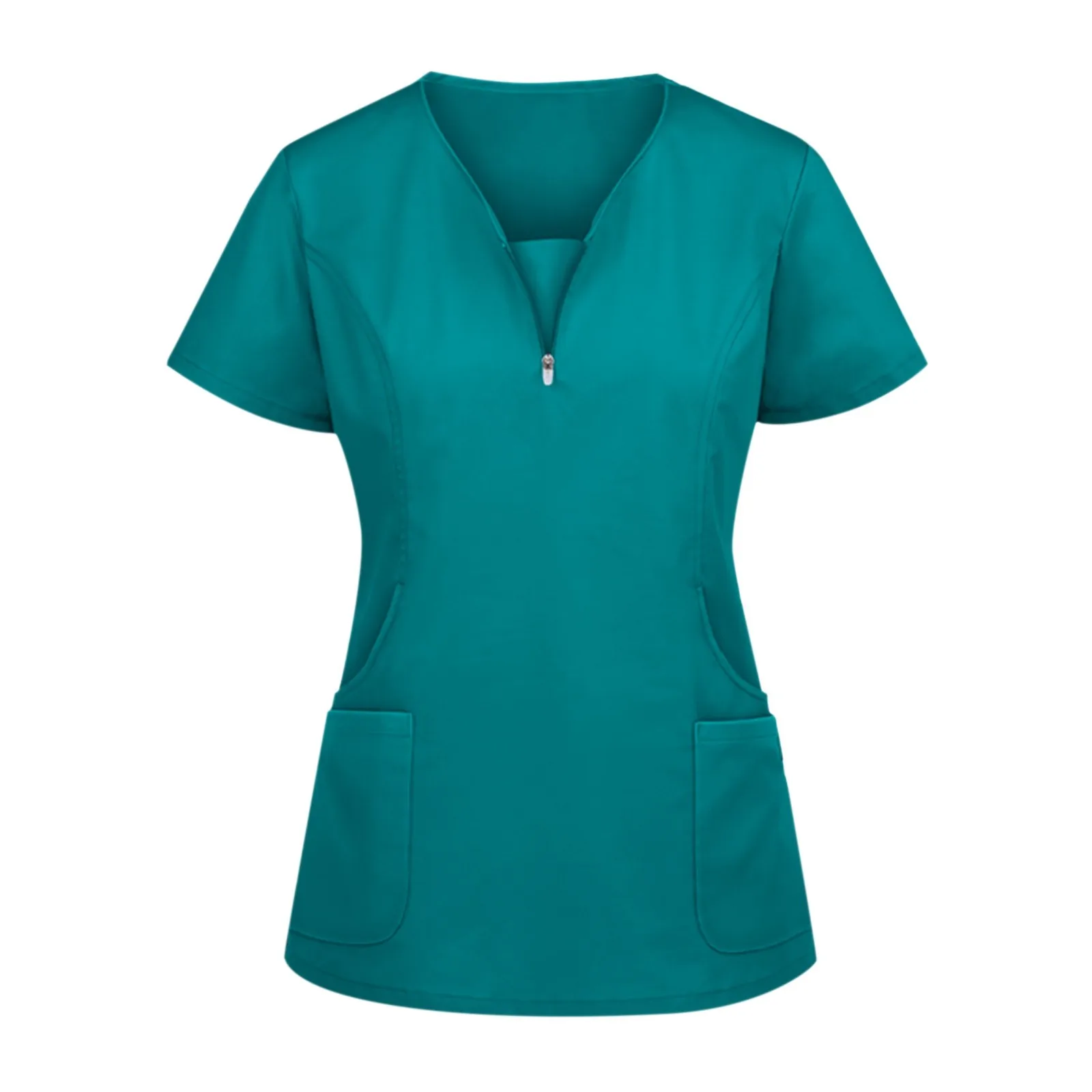 Women's Zipper Scrub Top