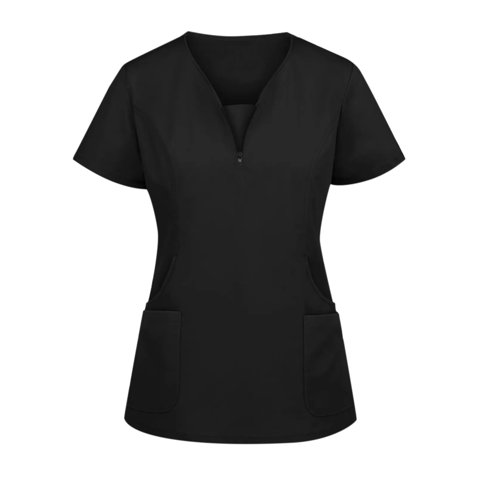 Women's Zipper Scrub Top